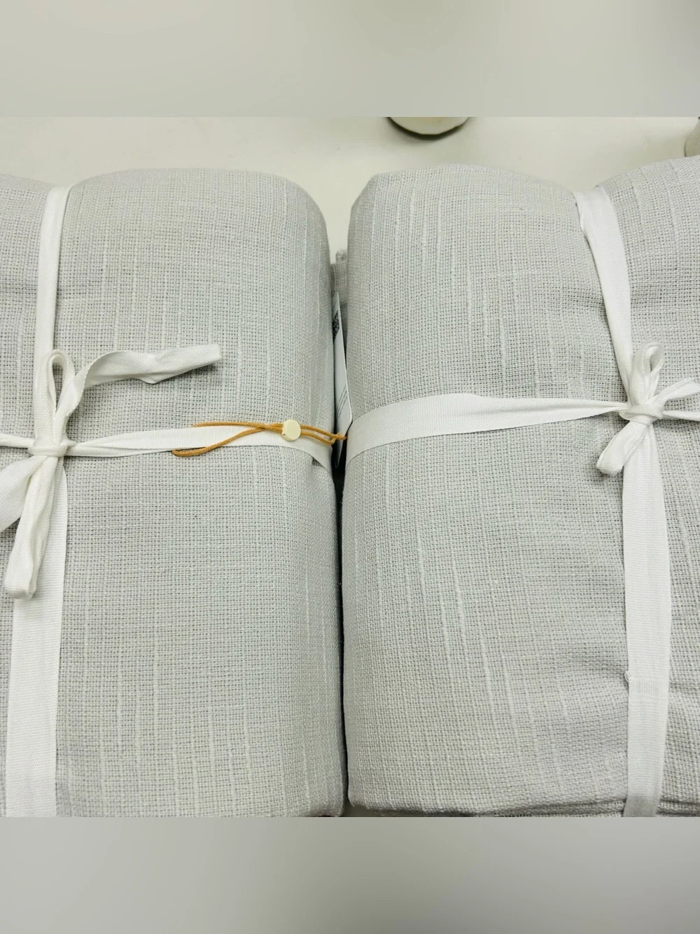 NWT QUINCE Set Of 2 48x96 Cotton Slub Blackout Curtains Cloud 0753